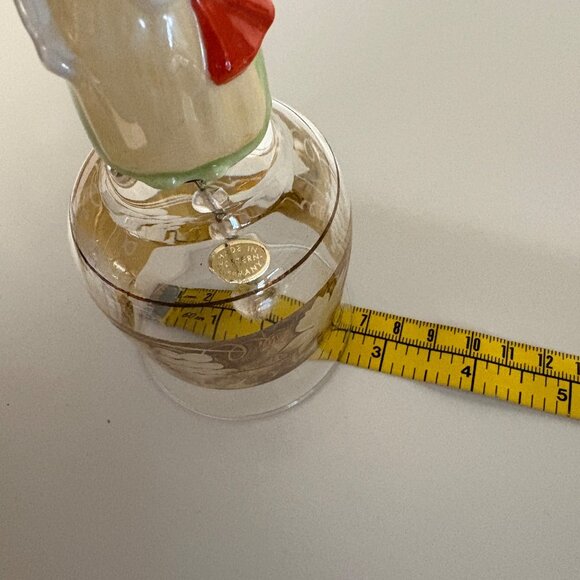 Western Germany Hand-Painted Porcelain Girl Glass Bell Gold Trim Grapevine VTG - Picture 9 of 10
